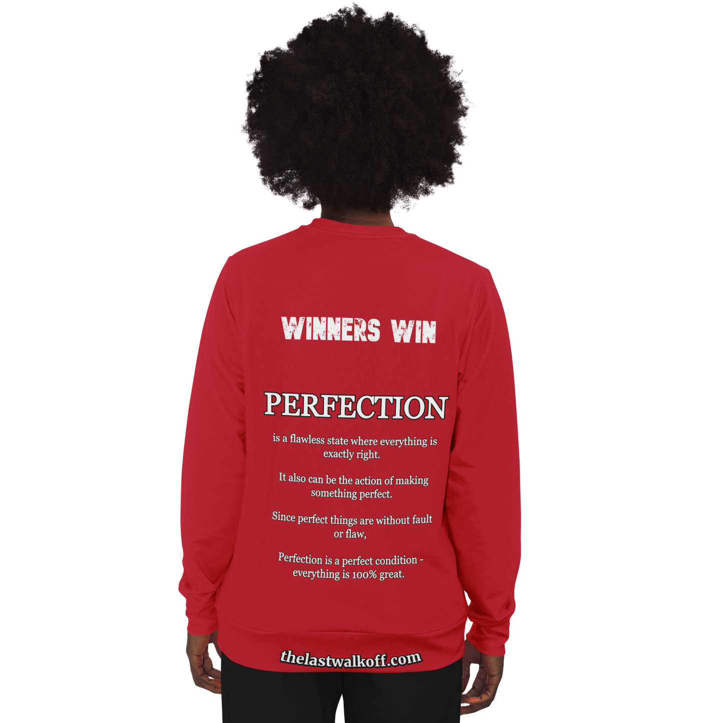 Perfection is a Necessity Winners Win Long Sleeve Shirt Red