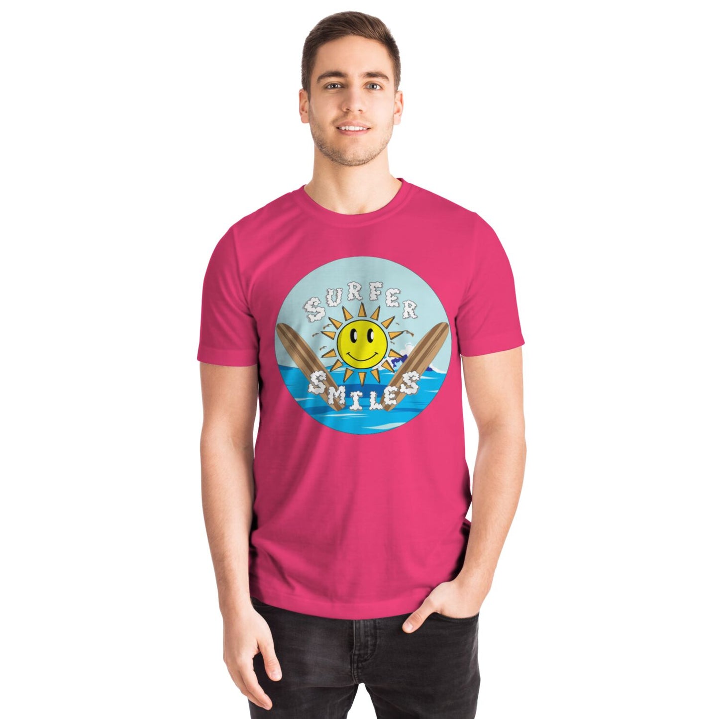 Surfer Smiles T-shirt Pink