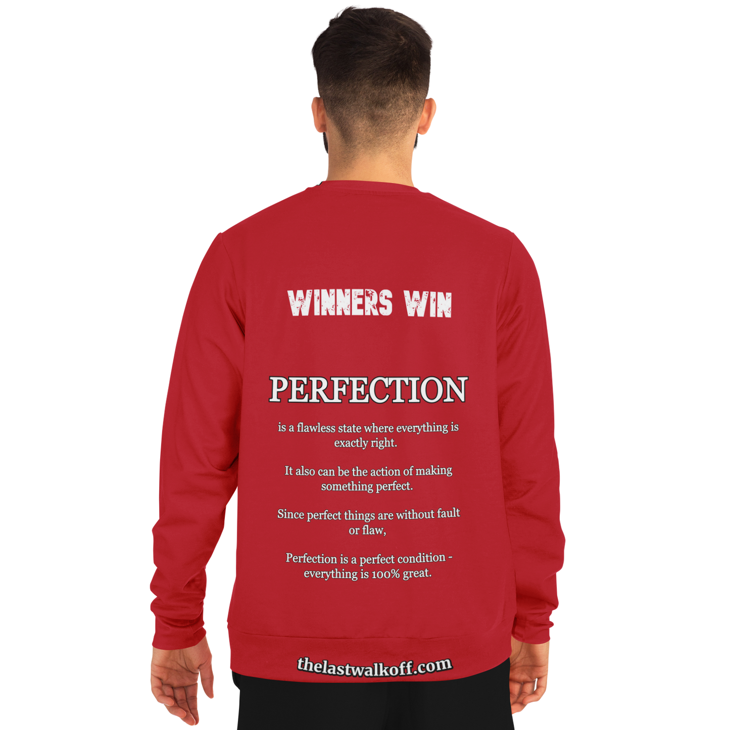 Perfection is a Necessity Winners Win Long Sleeve Shirt Red