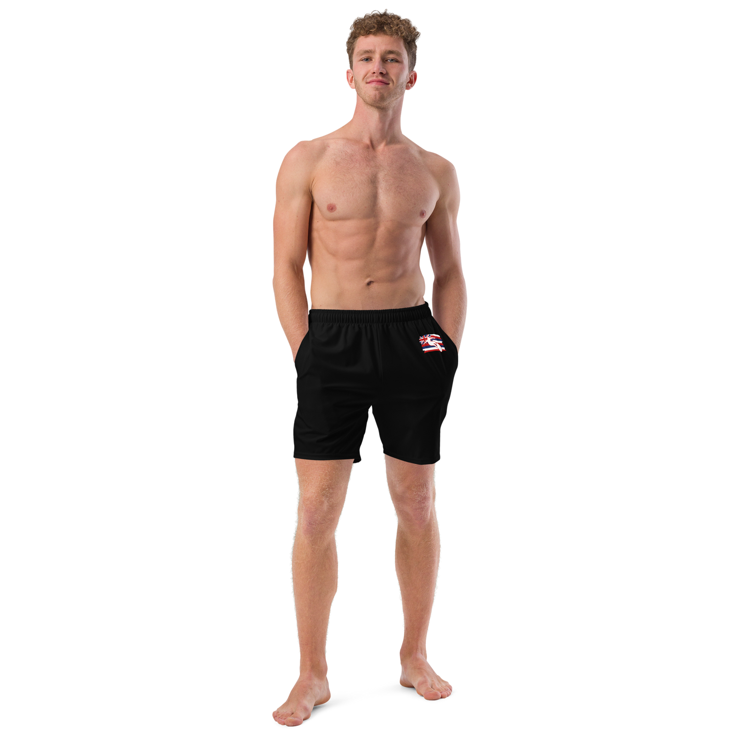 Men's Swim Trunks Black Aloha Surf Maverick
