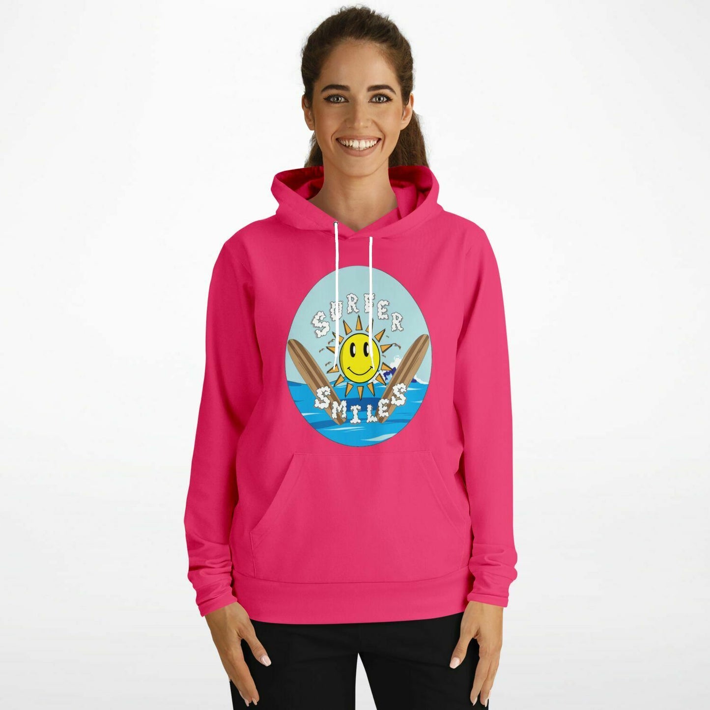 Surfer Smiles Hoodie Pink