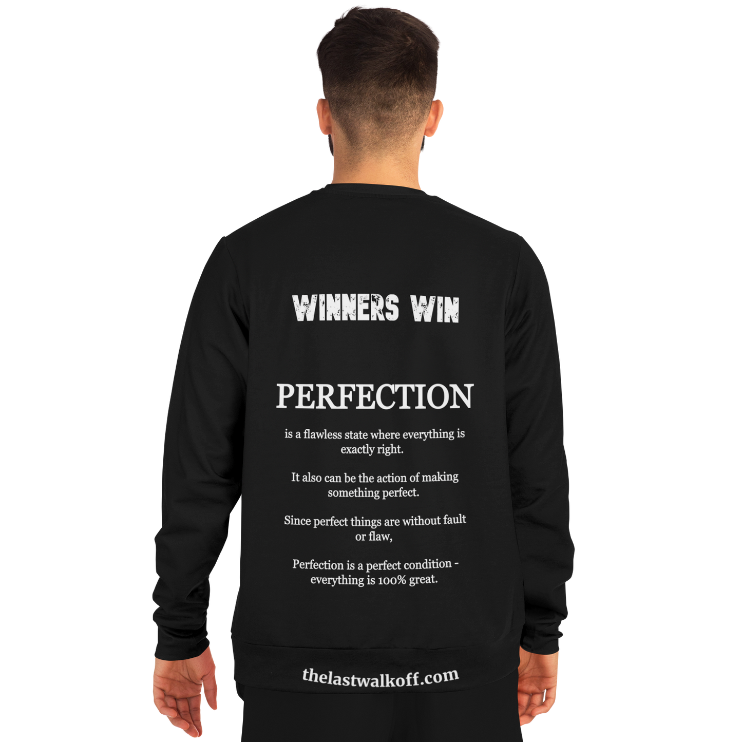 Perfection is a Necessity Winners Win Long Sleeve Shirt Black