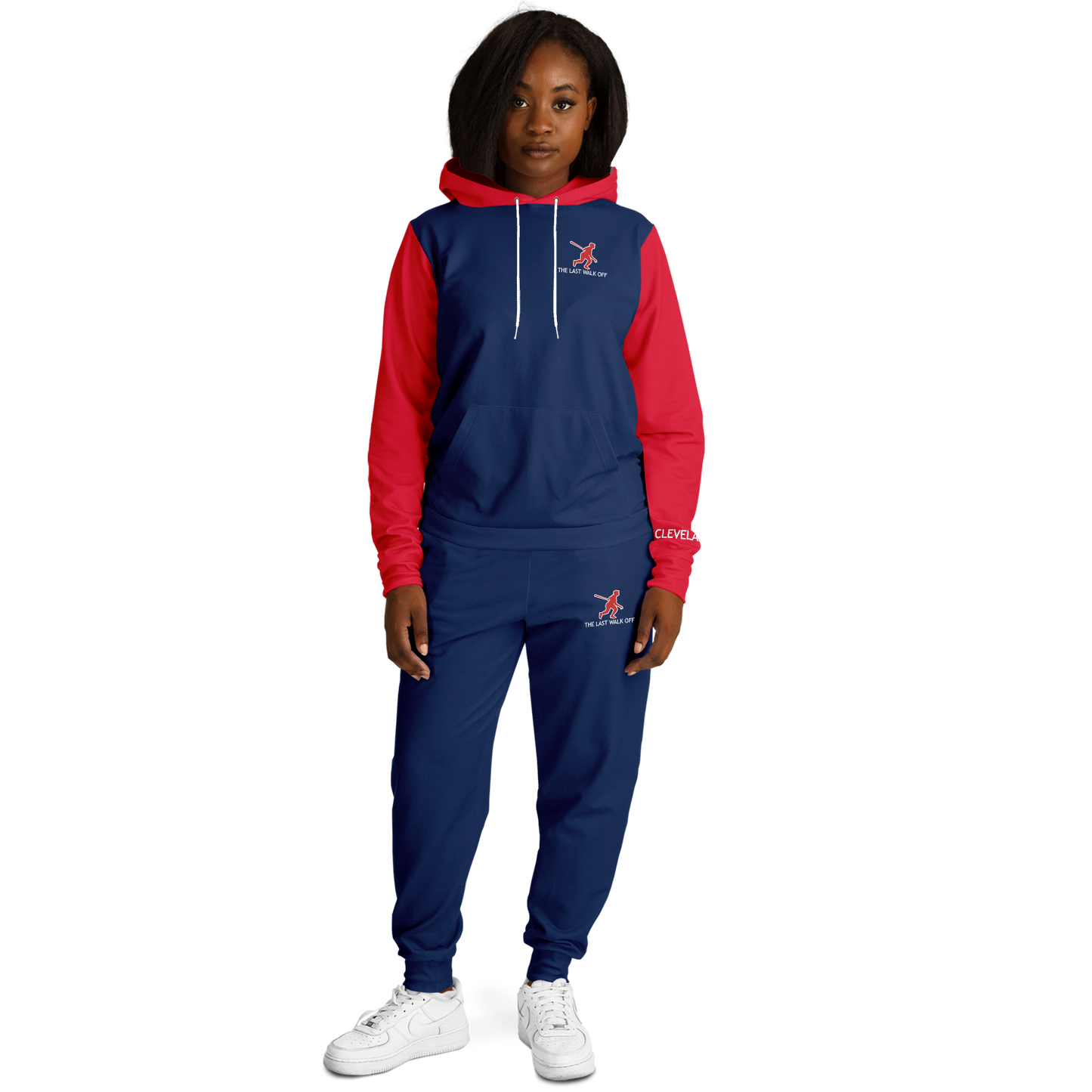 Cleveland Navy Blue Red Hoodie and Joggers
