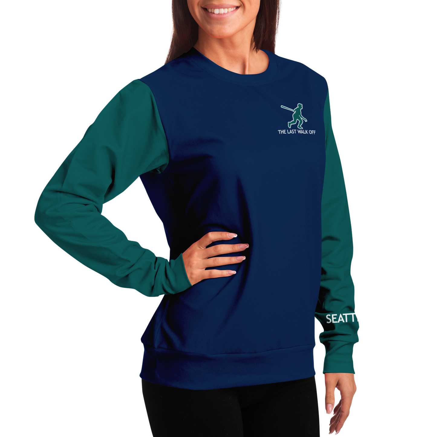 Seattle Navy Blue Green Long Sleeve Shirt