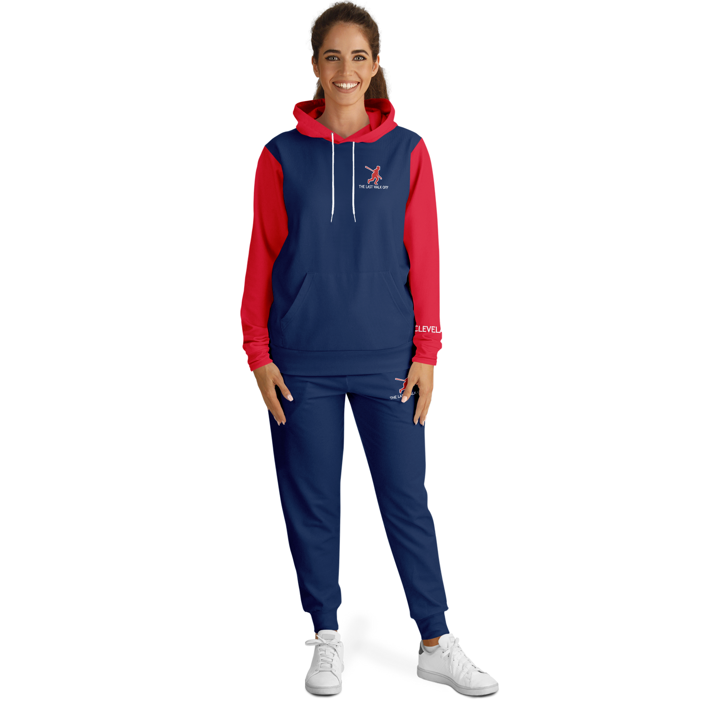 Cleveland Navy Blue Red Hoodie and Joggers
