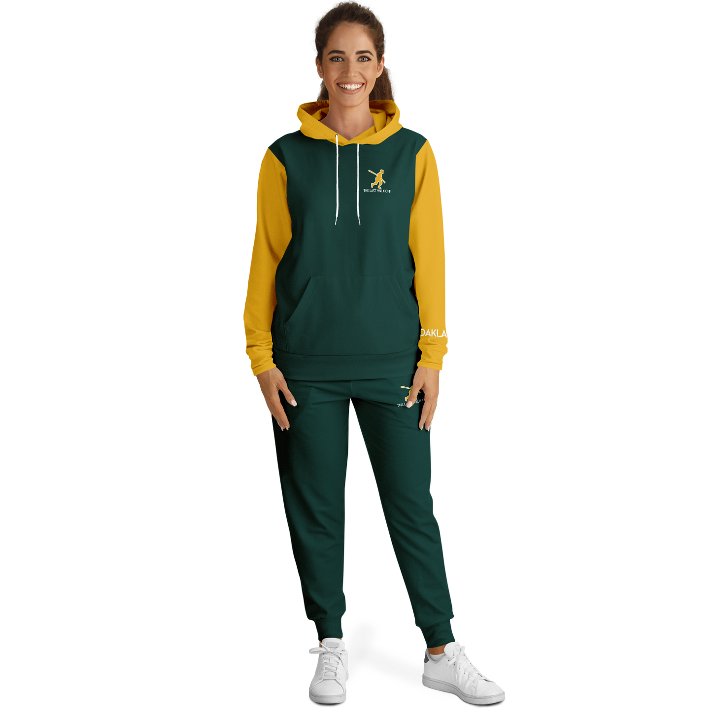 Oakland Green Yellow Hoodie and Joggers