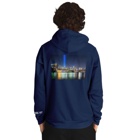 New York Navy Blue Hoodie Lights