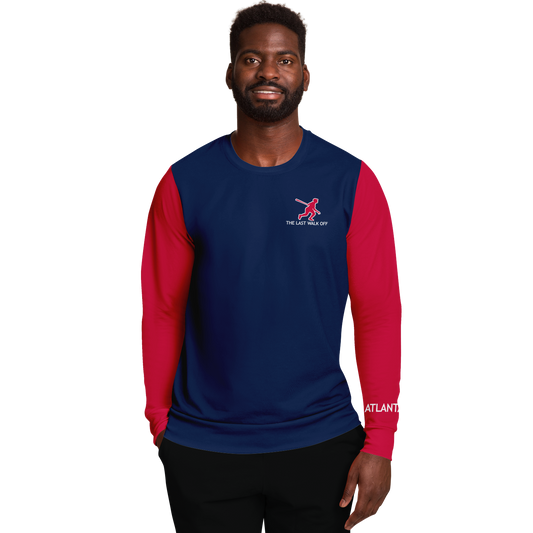 Atlanta Navy Blue Red Long Sleeve Shirt