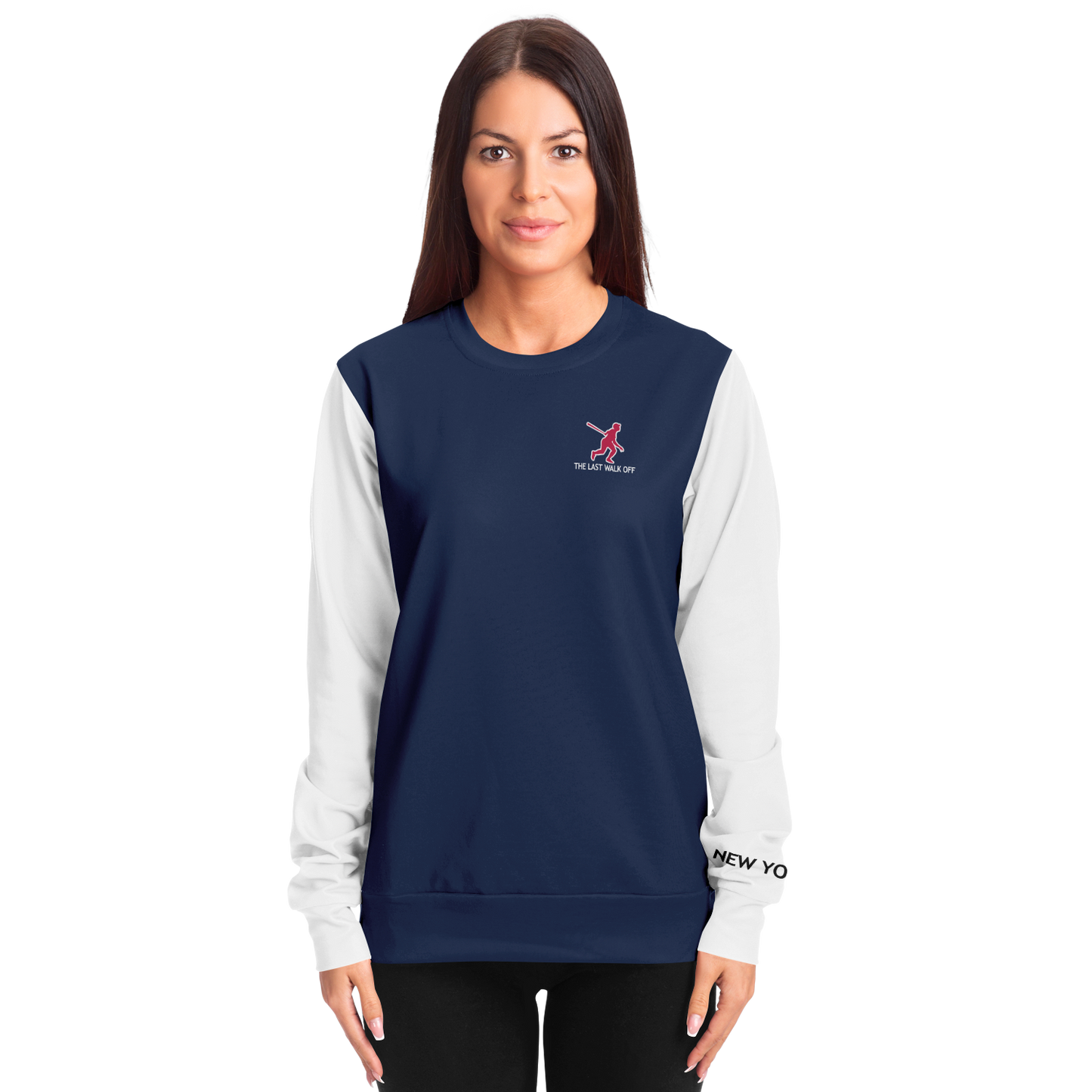 New York Navy Blue White Long Sleeve Shirt LIGHTS