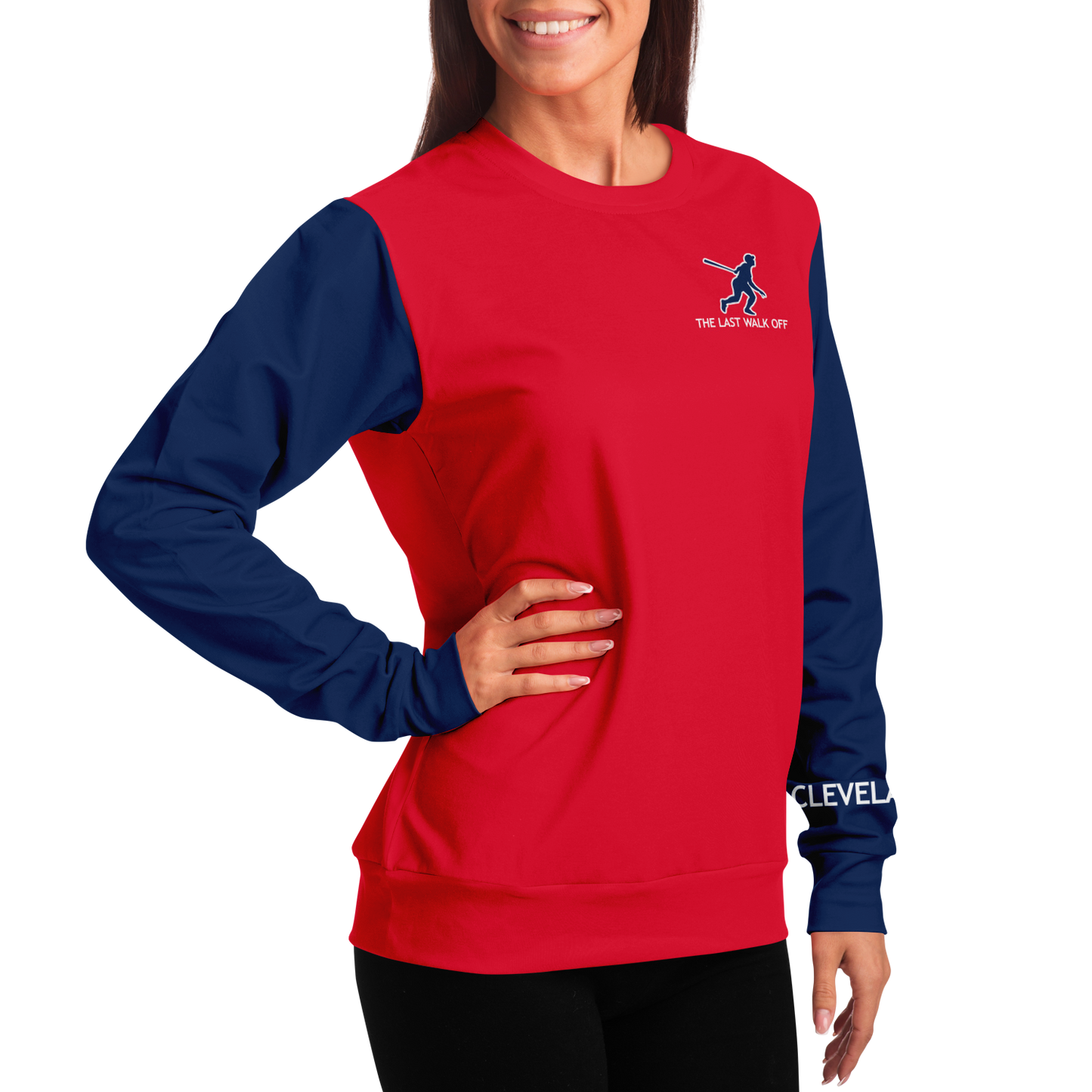 Cleveland Red Navy Blue Long Sleeve Shirt