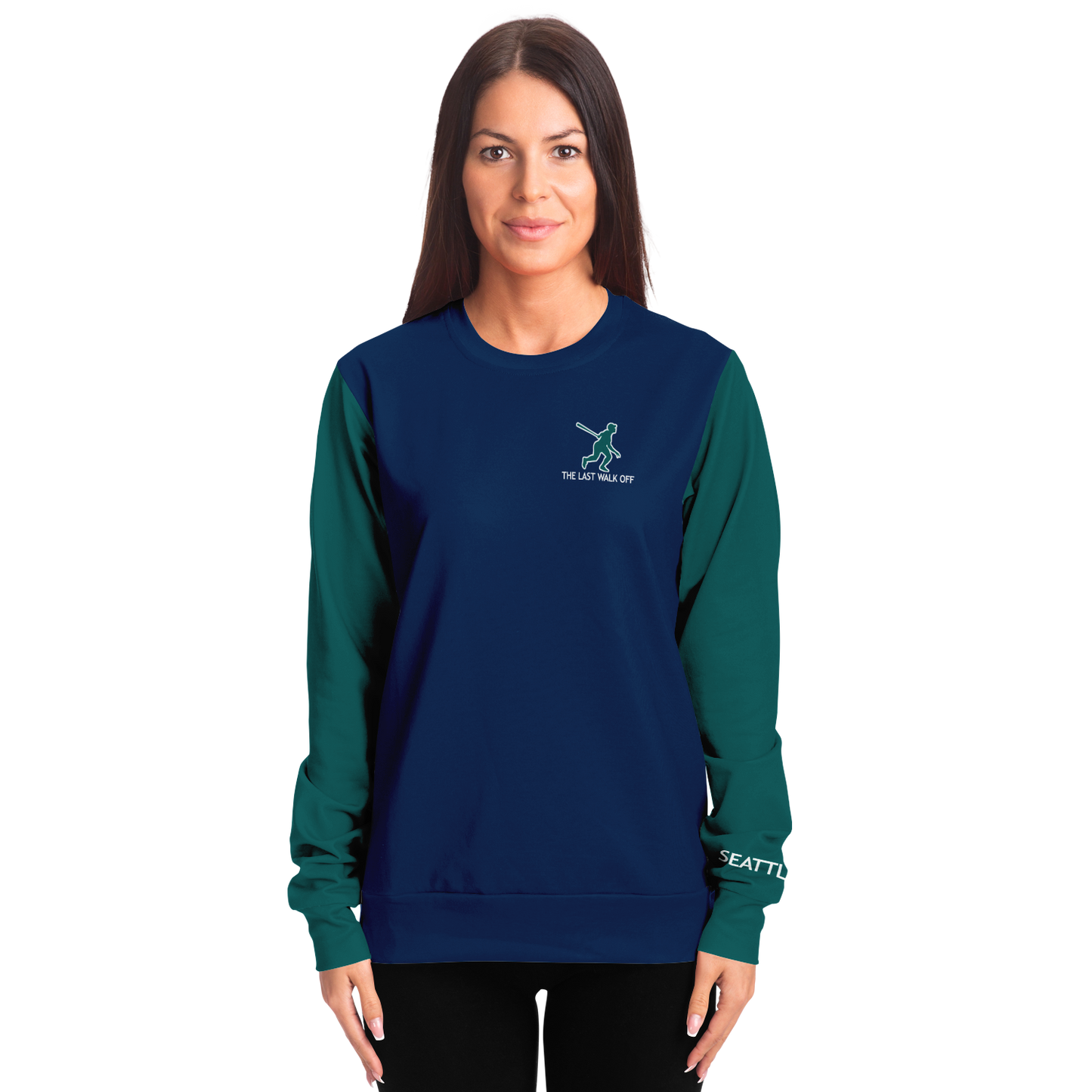 Seattle Navy Blue Green Long Sleeve Shirt