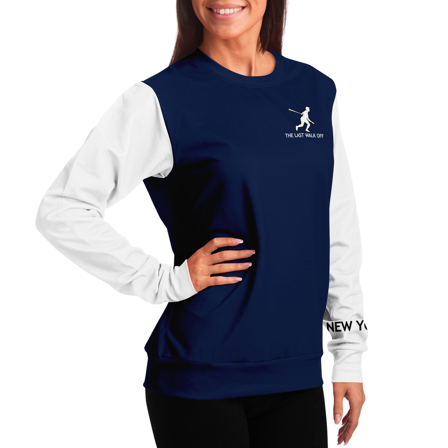 New York Navy Blue White Long Sleeve Shirt