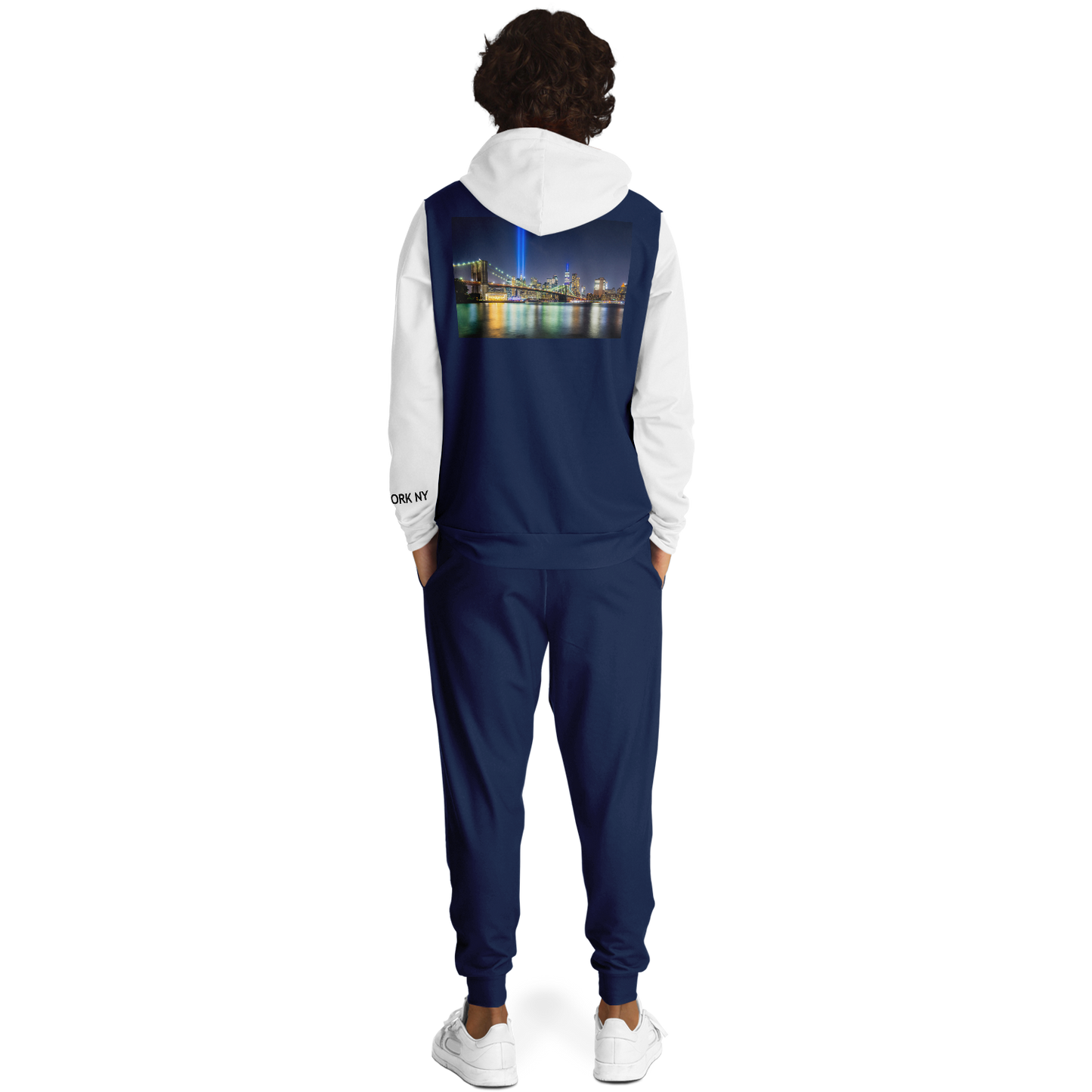 New York Navy Blue White Hoodie and Joggers LIGHTS