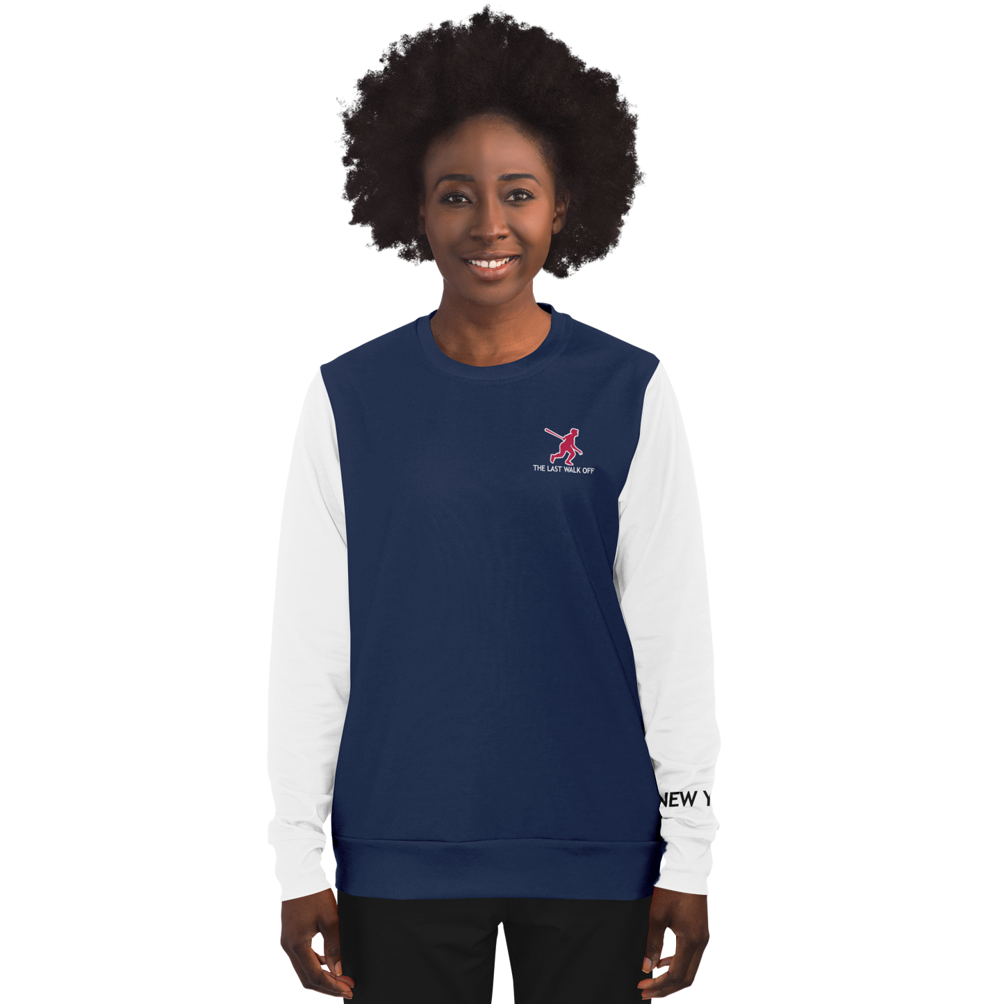 New York Navy Blue White Long Sleeve Shirt LIGHTS