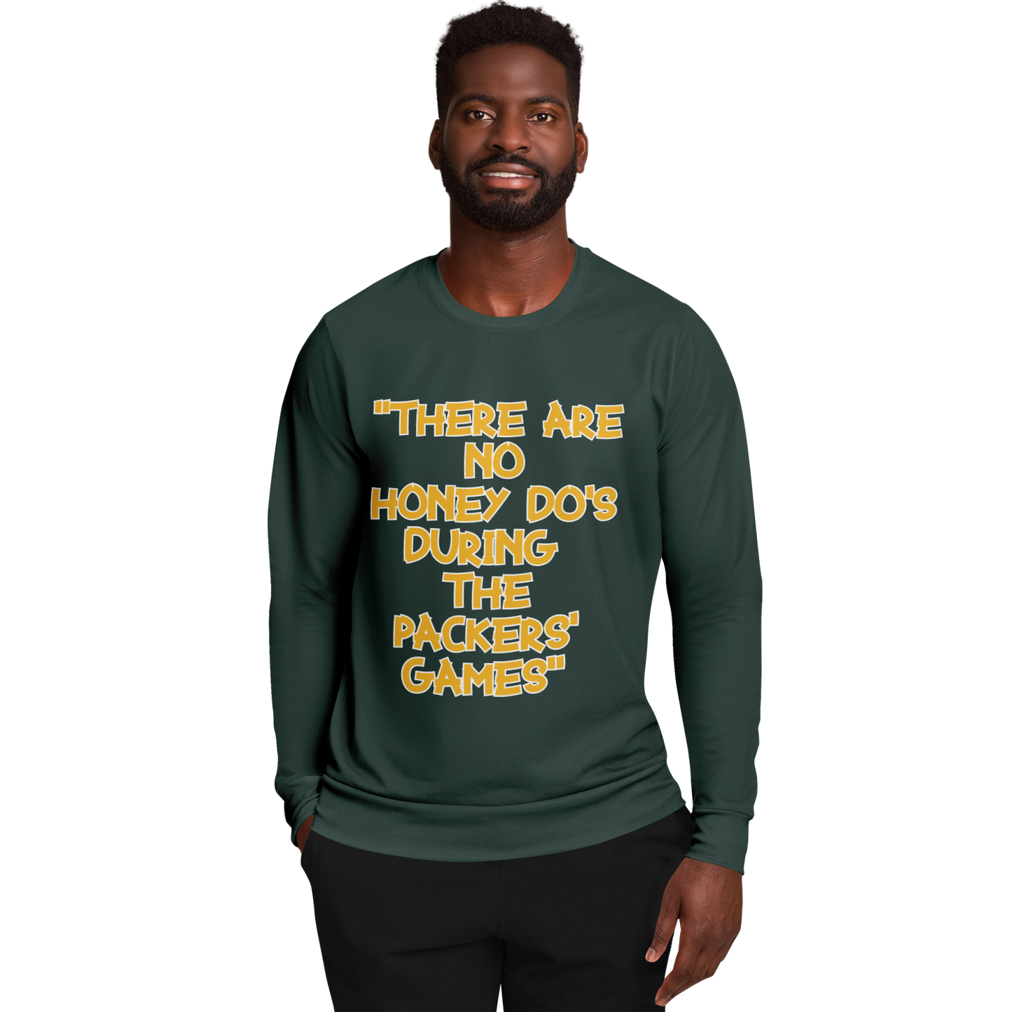 Honey Do's Dark Green Yellow Long Sleeve Shirt