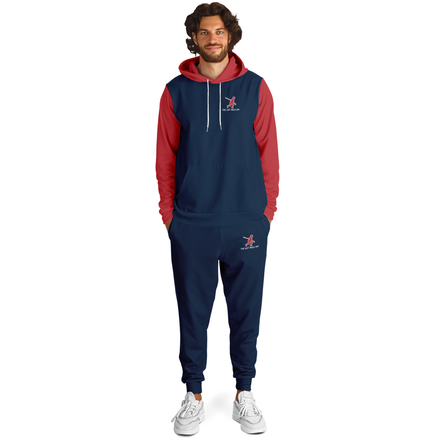 Boston Navy Blue Red Hoodie and Joggers