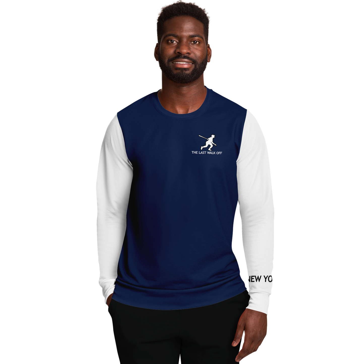 New York Navy Blue White Long Sleeve Shirt