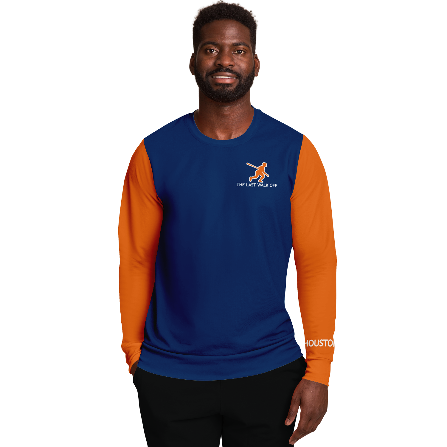 Orange and blue long sleeve sale shirt