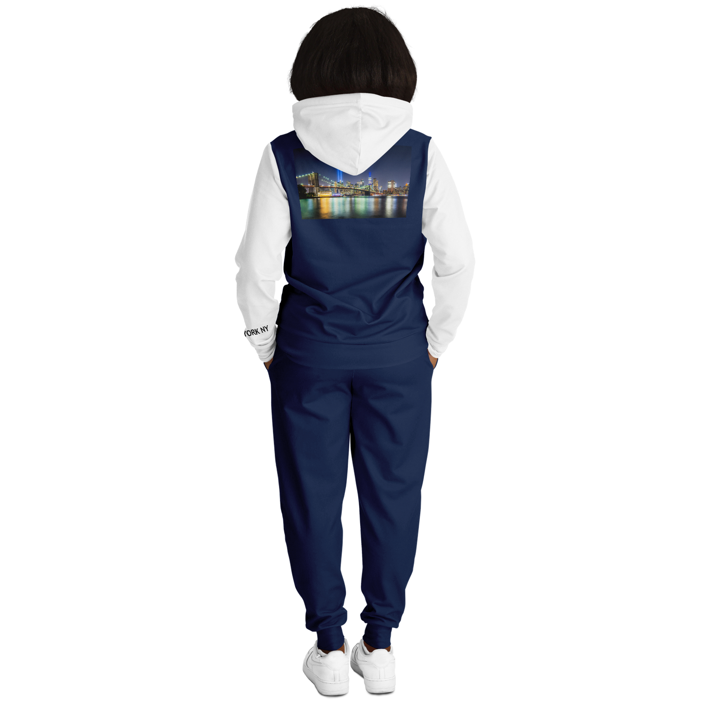 New York Navy Blue White Hoodie and Joggers LIGHTS