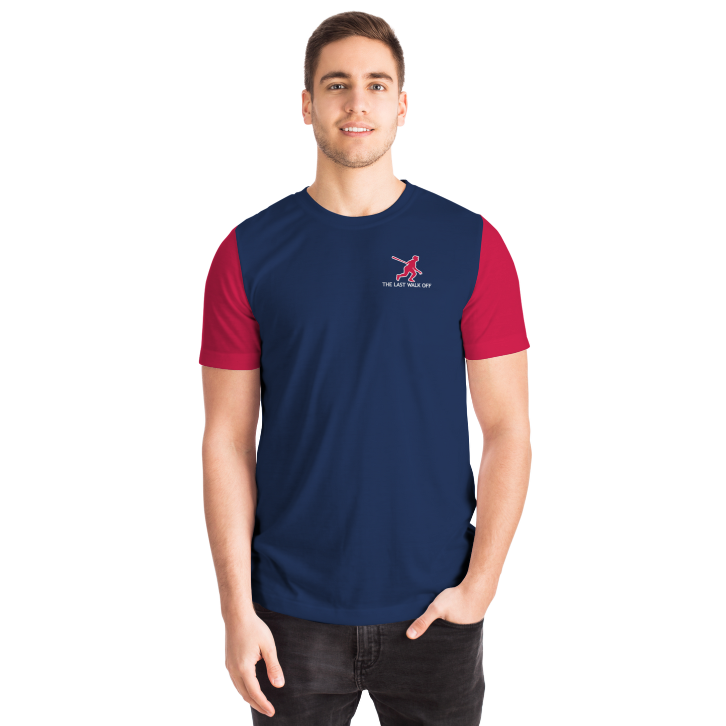 Atlanta Navy Blue Red Short Sleeve Shirt