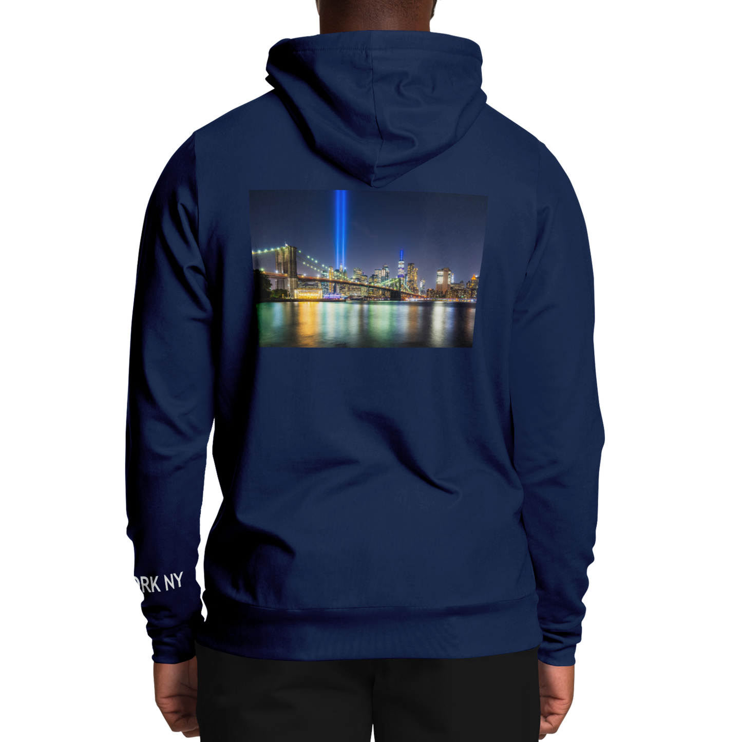 New York Navy Blue Hoodie Lights
