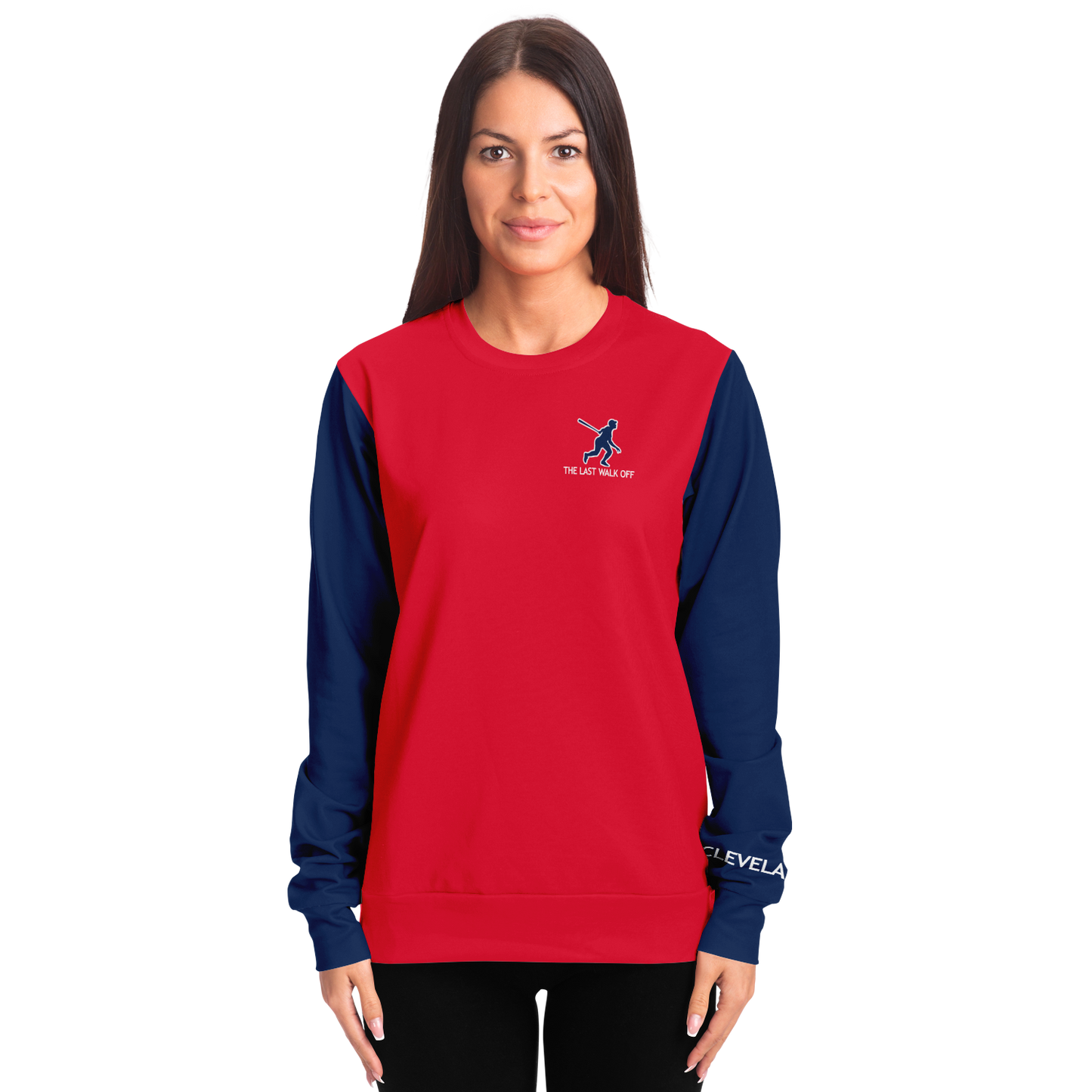 Cleveland Red Navy Blue Long Sleeve Shirt