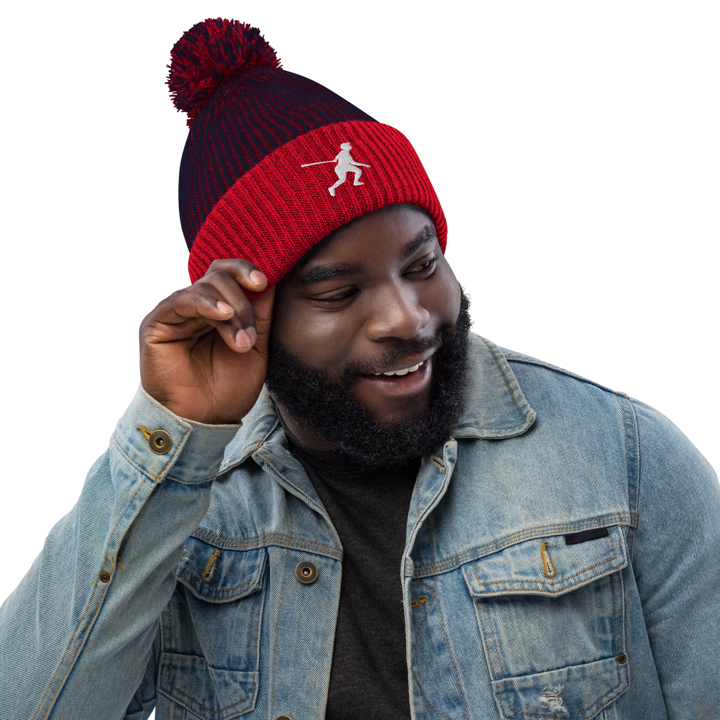 Two Color Pom-Pom Beanie Hat