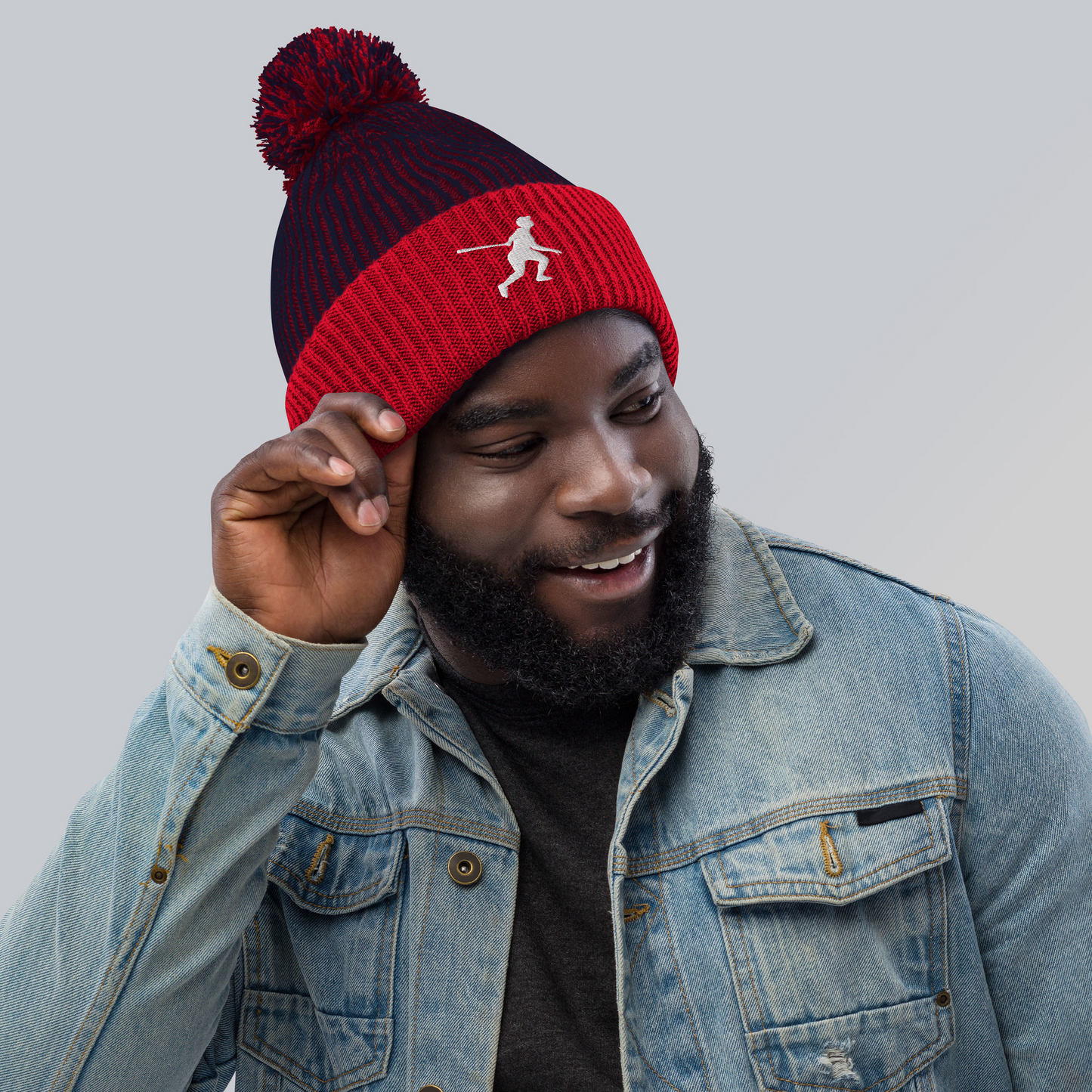 Two Color Pom-Pom Beanie Hat