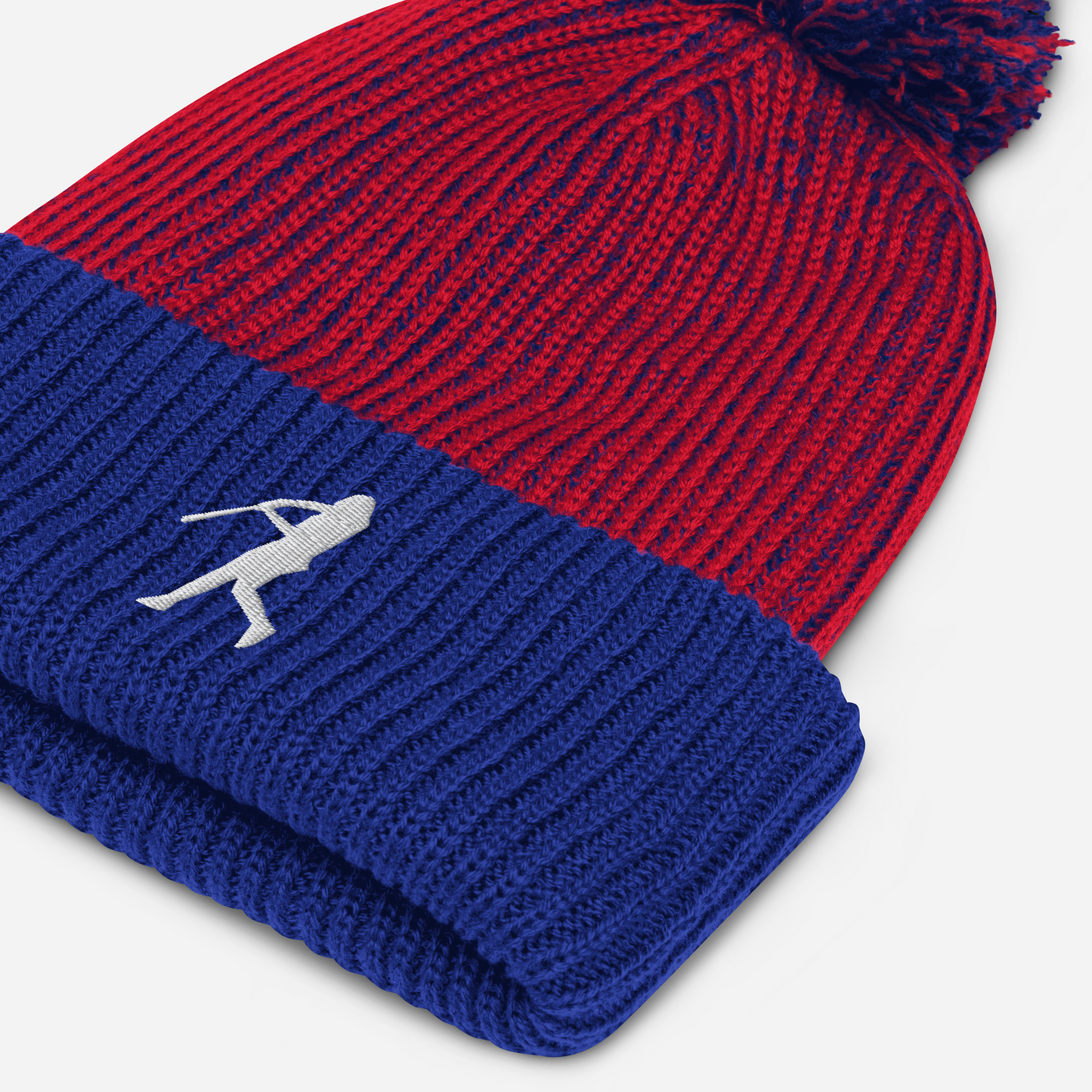 Two Color "The .394 Swing" Pom Pom Beanie Hat