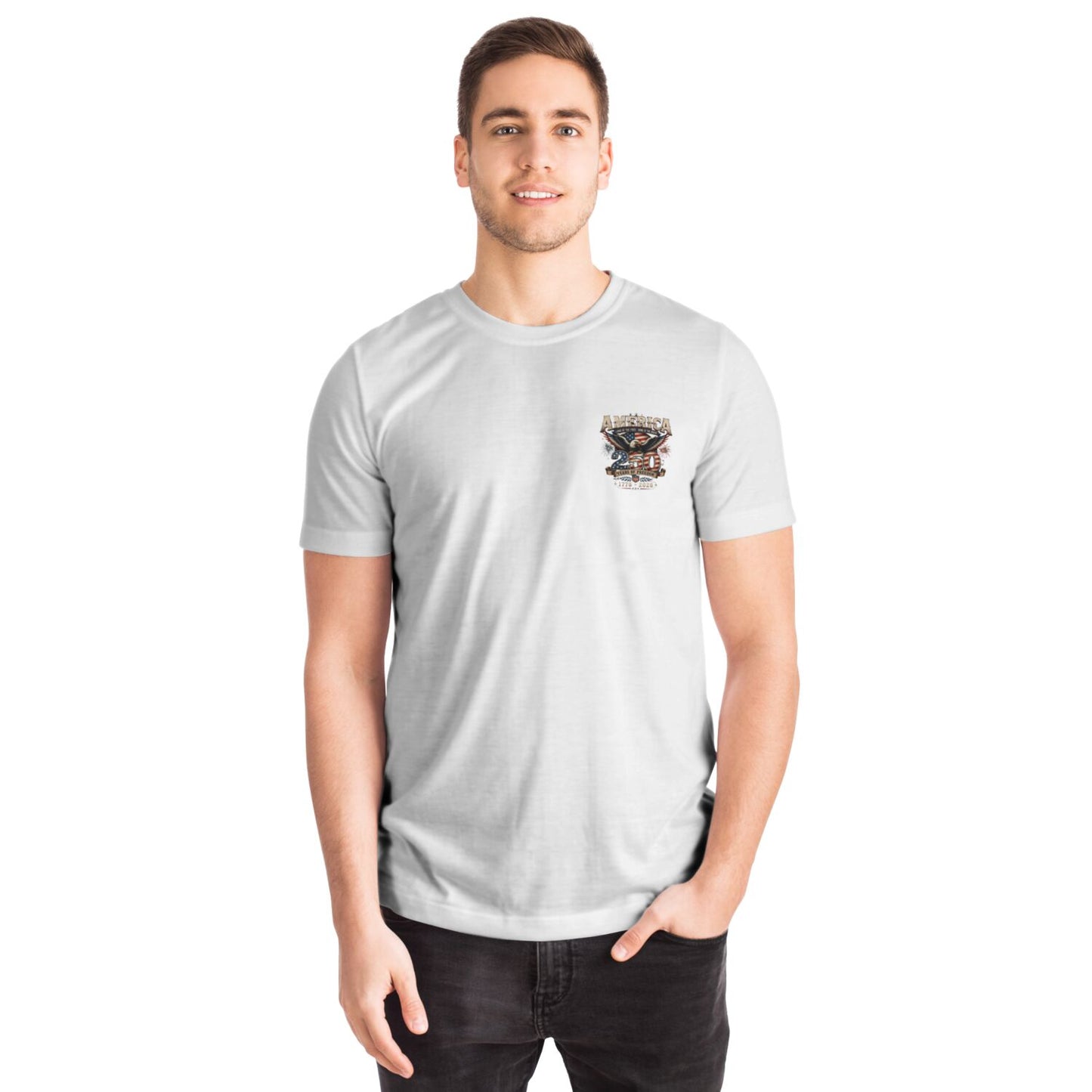 USA 250 White T-shirt ".406Swing"