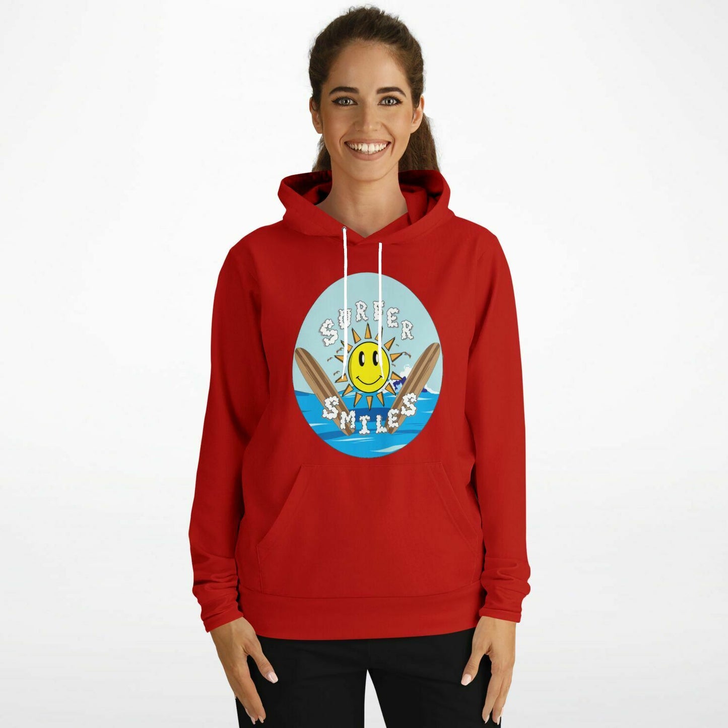 Surfer Smiles Hoodie Red