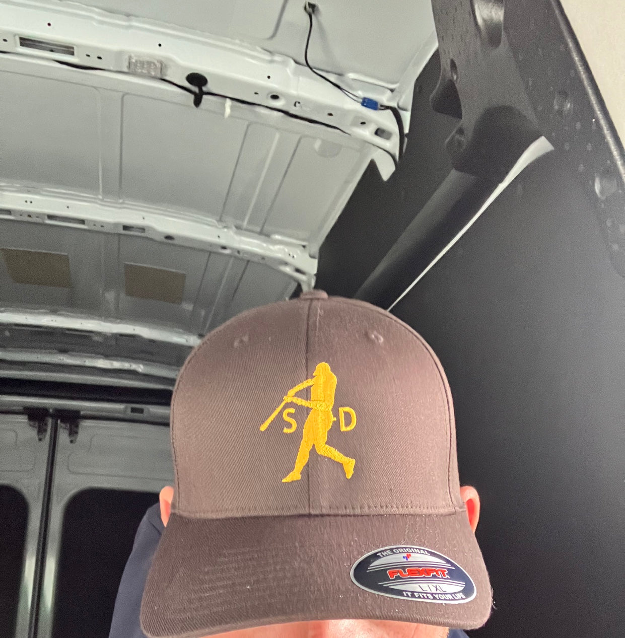 "The .394 Swing" Brown Yellow Flex Fit Full Back Hat