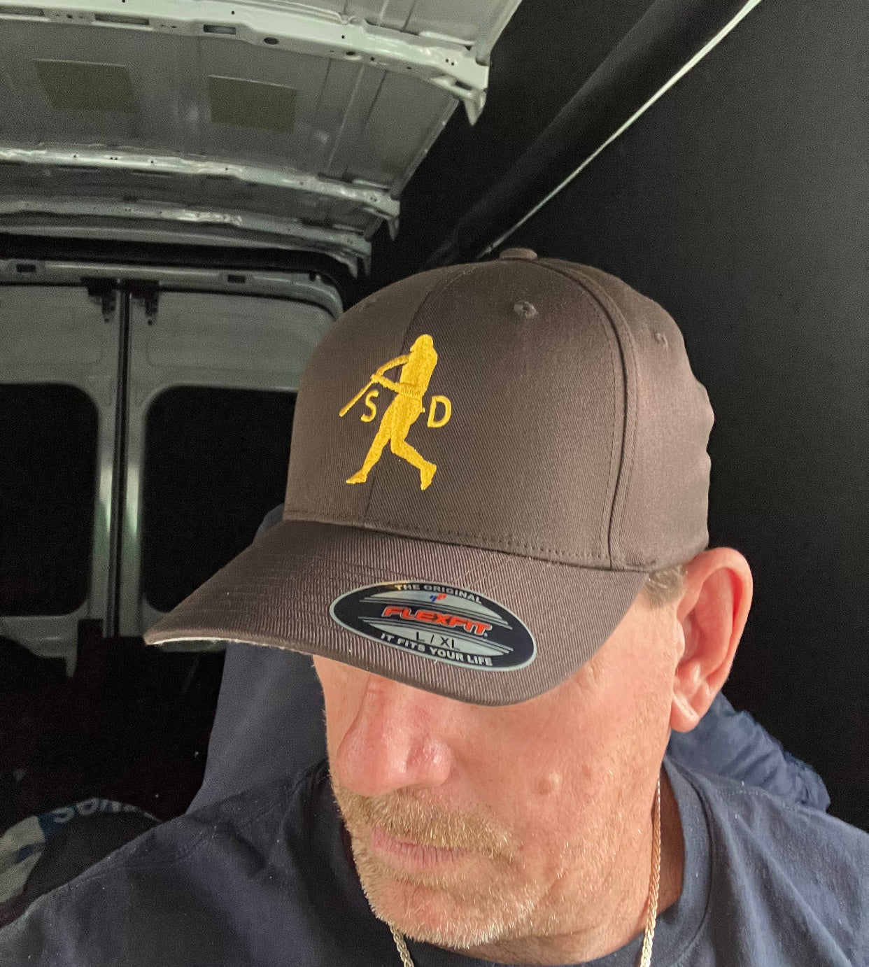 "The .394 Swing" Brown Yellow Flex Fit Full Back Hat