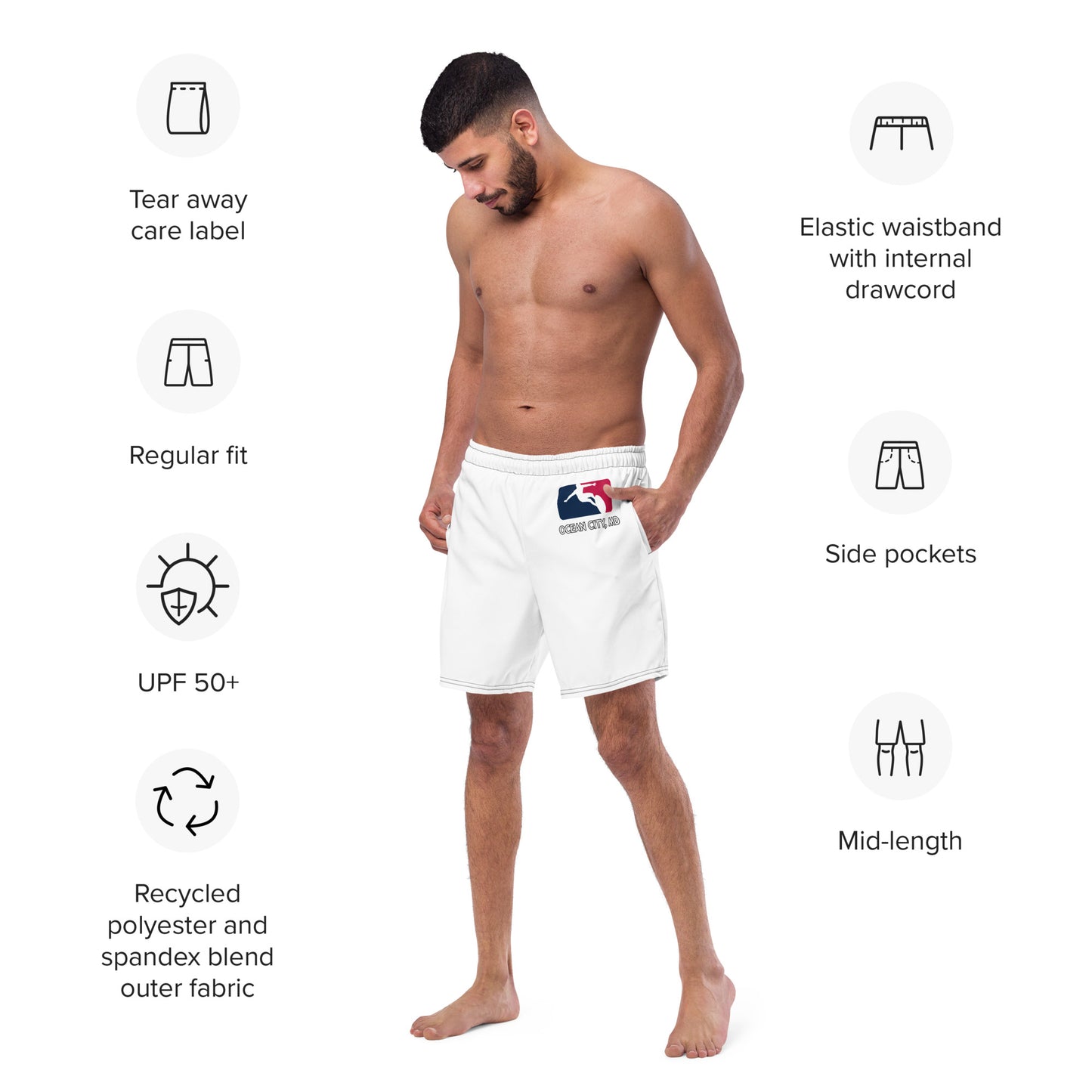 Men's Recycled Swim Trunks - Surf Maverick OC