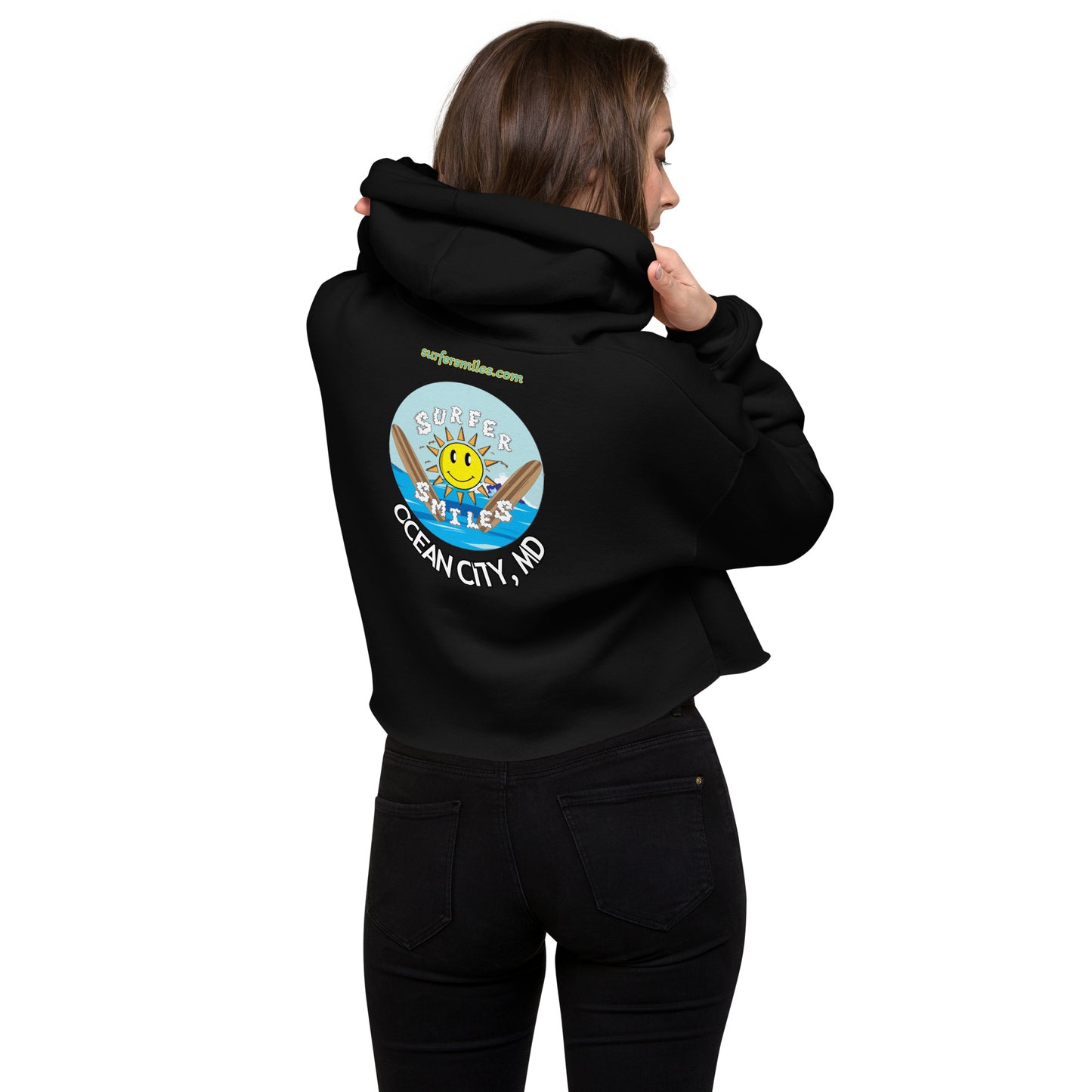 Women's Crop Hoodie - 4 Color Surfer Smiles OC