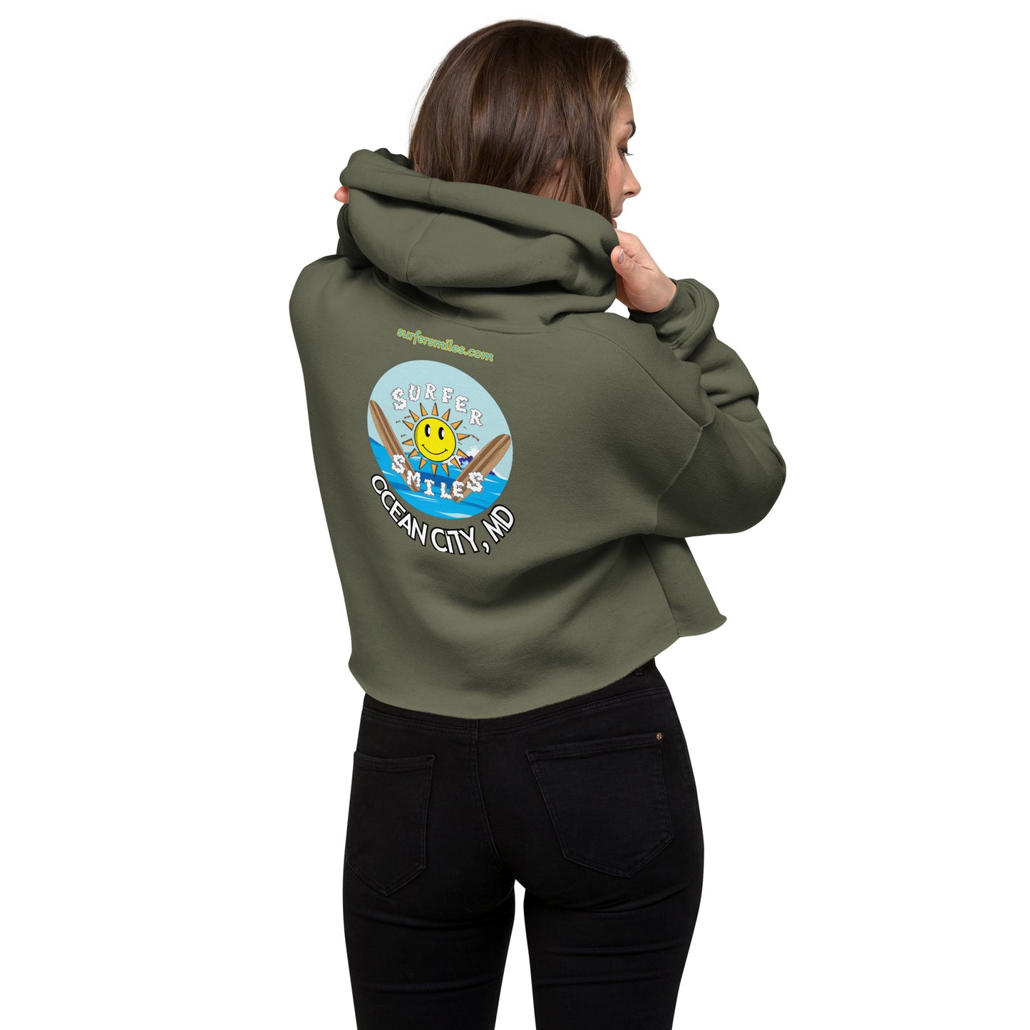 Women's Crop Hoodie - 4 Color Surfer Smiles OC