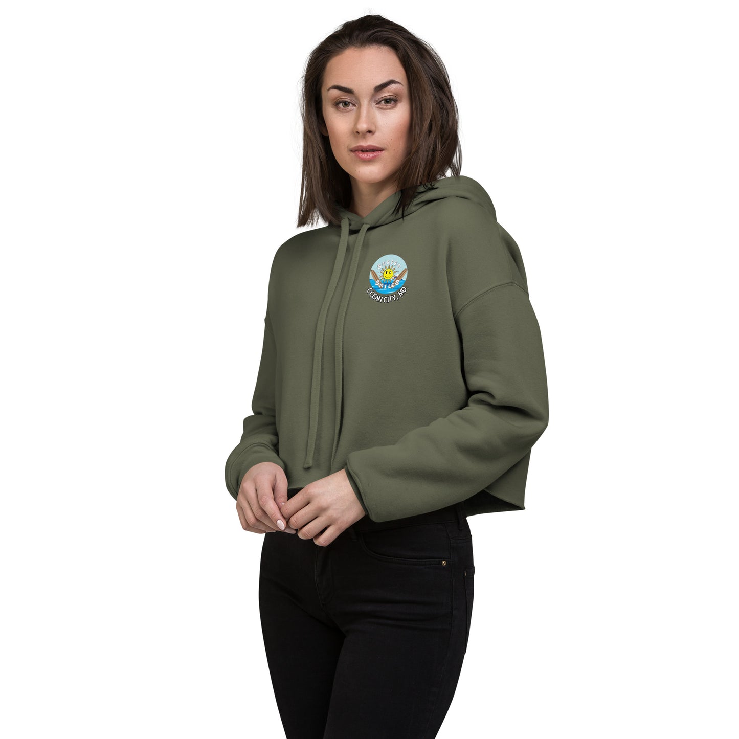 Women's Crop Hoodie - 4 Color Surfer Smiles OC