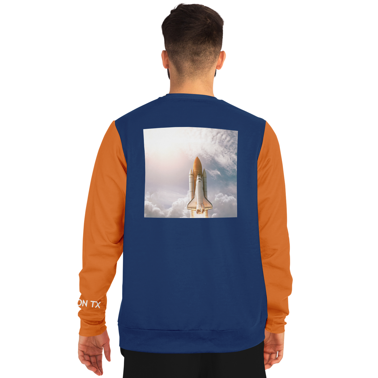 Houston Blue Orange Long Sleeve Shirt Rocket