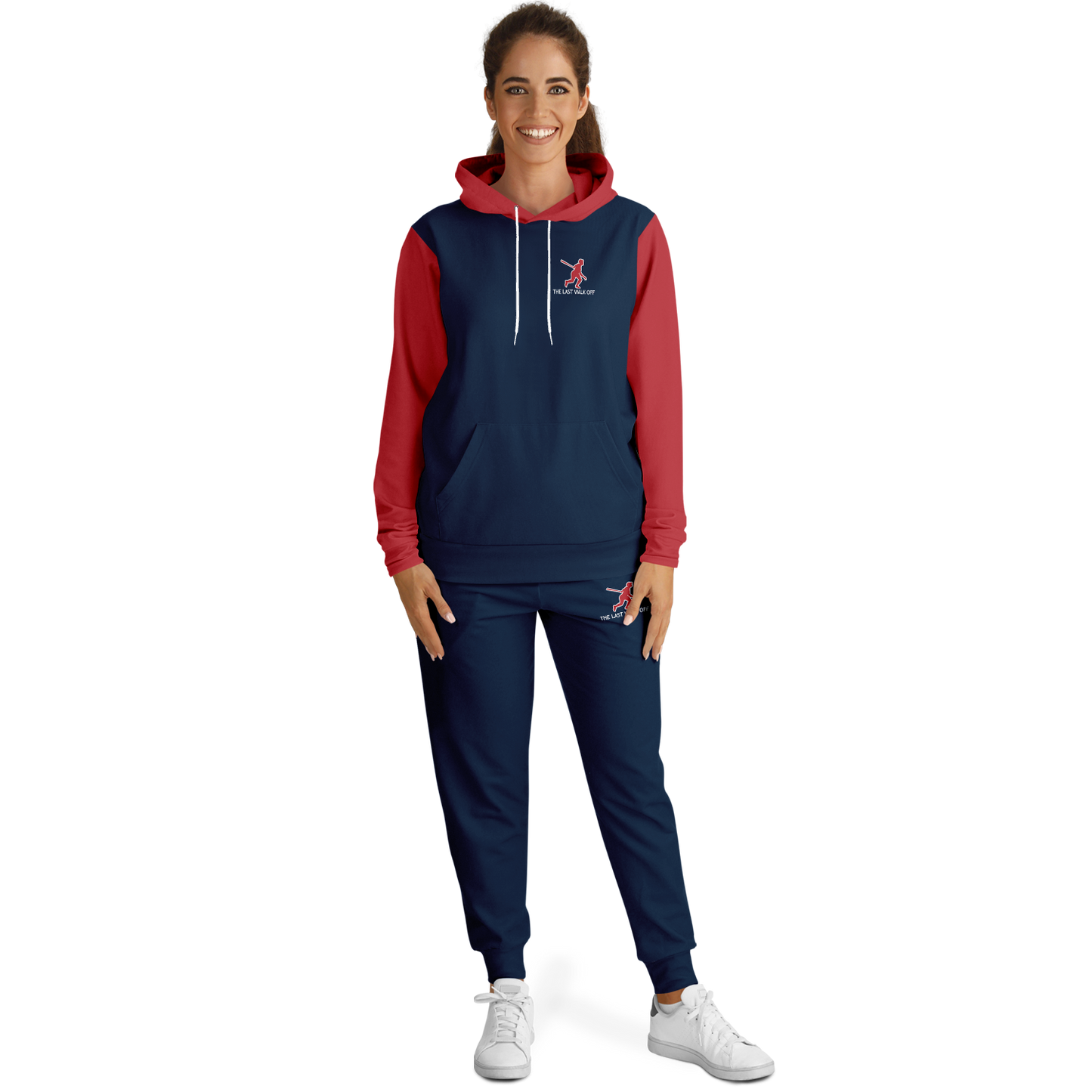 Boston Navy Blue Red Hoodie and Joggers