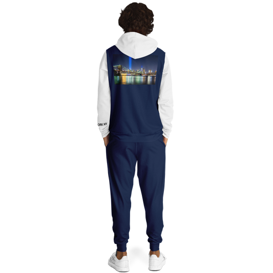 New York Navy Blue White Hoodie and Joggers LIGHTS