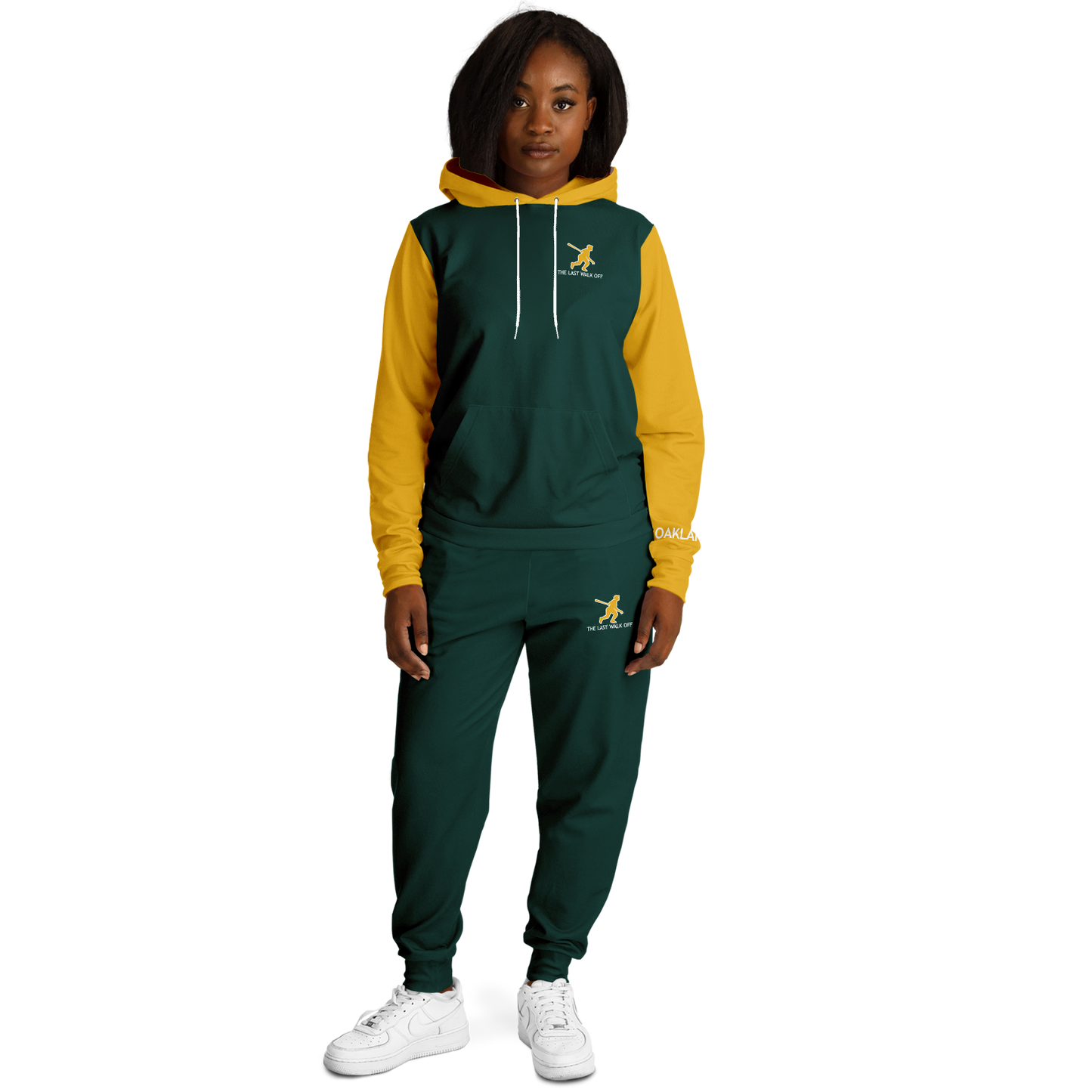 Oakland Green Yellow Hoodie and Joggers