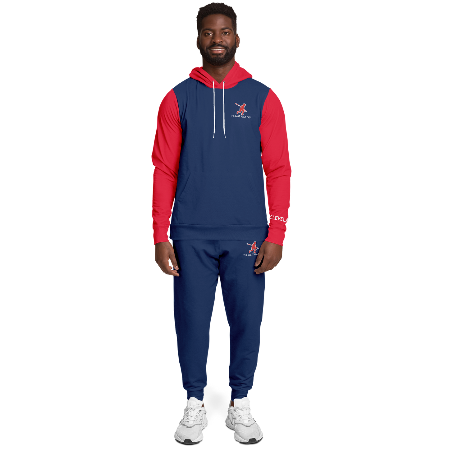 Cleveland Navy Blue Red Hoodie and Joggers