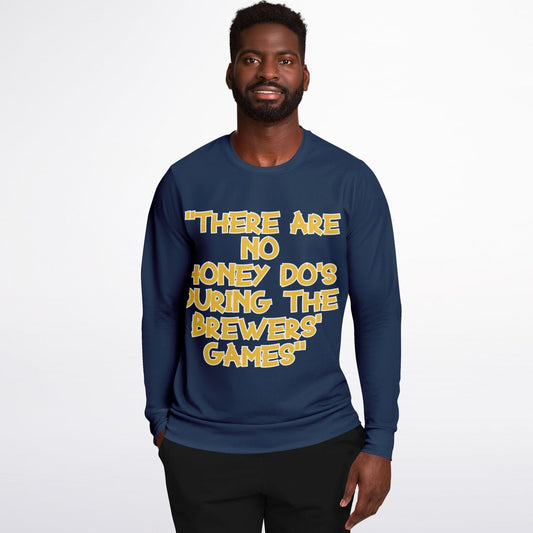 Honey Do's Navy Blue Yellow Long Sleeve Shirt 2